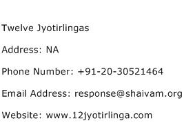 Twelve Jyotirlingas Address Contact Number