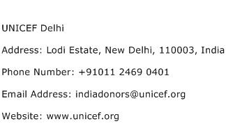 UNICEF Delhi Address Contact Number