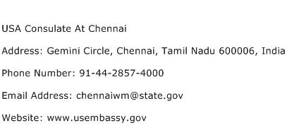 USA Consulate At Chennai Address Contact Number