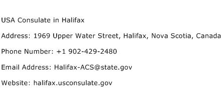 USA Consulate in Halifax Address Contact Number