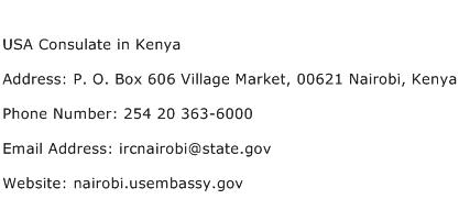 USA Consulate in Kenya Address Contact Number
