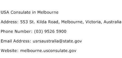 USA Consulate in Melbourne Address Contact Number