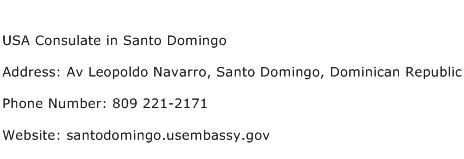 USA Consulate in Santo Domingo Address Contact Number