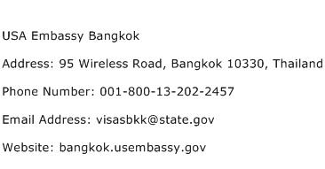 USA Embassy Bangkok Address Contact Number