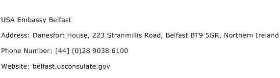 USA Embassy Belfast Address Contact Number