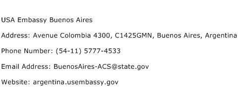 USA Embassy Buenos Aires Address Contact Number