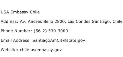 USA Embassy Chile Address Contact Number