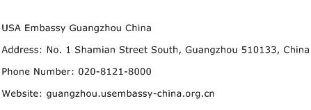 USA Embassy Guangzhou China Address Contact Number