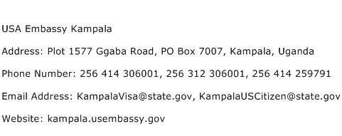 USA Embassy Kampala Address Contact Number