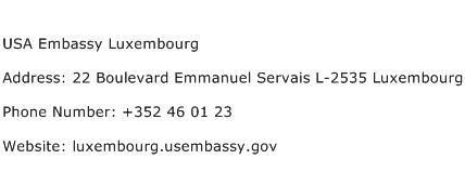 USA Embassy Luxembourg Address Contact Number