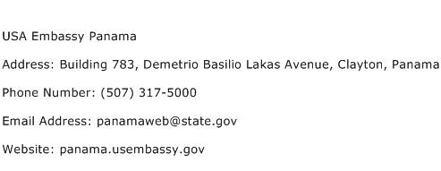 USA Embassy Panama Address Contact Number