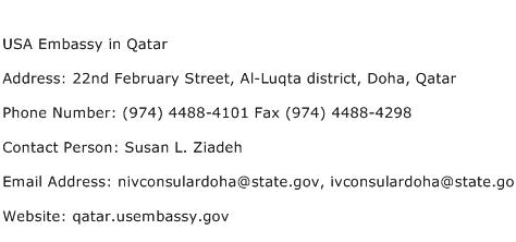 USA Embassy in Qatar Address Contact Number
