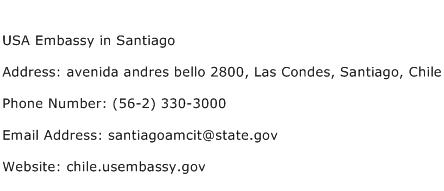 USA Embassy in Santiago Address Contact Number
