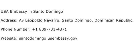 USA Embassy in Santo Domingo Address Contact Number
