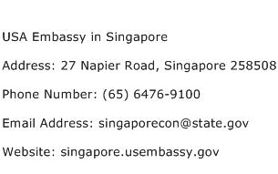 USA Embassy in Singapore Address Contact Number