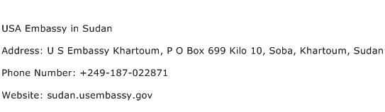 USA Embassy in Sudan Address Contact Number