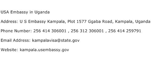 USA Embassy in Uganda Address Contact Number