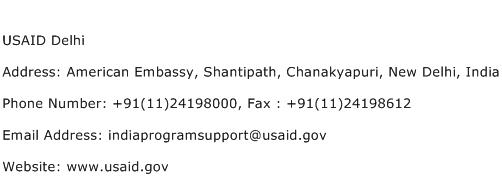 USAID Delhi Address Contact Number