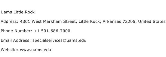 Uams Little Rock Address Contact Number