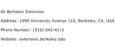 Uc Berkeley Extension Address Contact Number