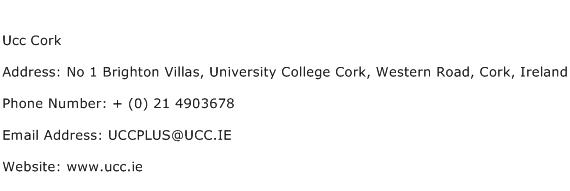Ucc Cork Address Contact Number