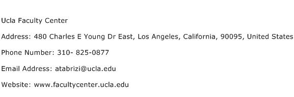 Ucla Faculty Center Address Contact Number