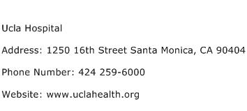 Ucla Hospital Address Contact Number