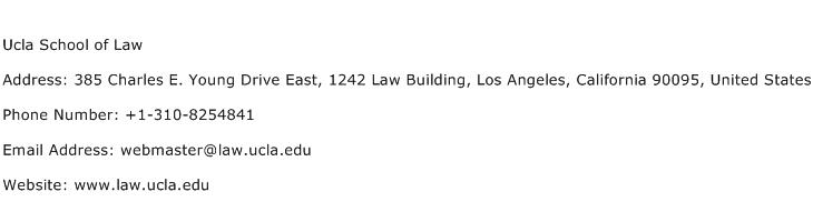 Ucla School of Law Address Contact Number