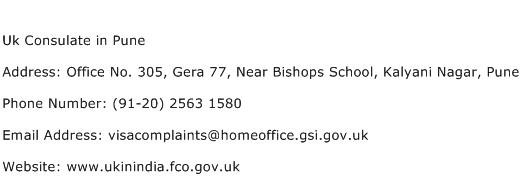 Uk Consulate in Pune Address Contact Number