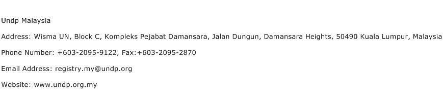 Undp Malaysia Address Contact Number