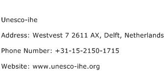 Unesco ihe Address Contact Number