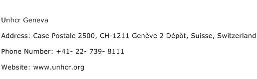 Unhcr Geneva Address Contact Number