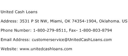 United Cash Loans Address Contact Number