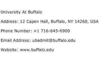 University At Buffalo Address Contact Number