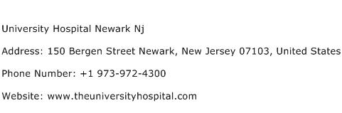 University Hospital Newark Nj Address Contact Number