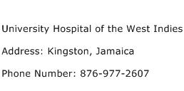 University Hospital of the West Indies Address Contact Number