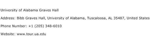 University of Alabama Graves Hall Address Contact Number