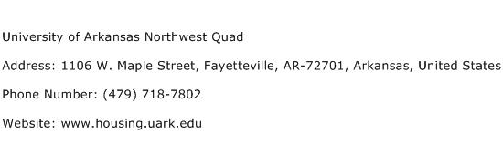 University of Arkansas Northwest Quad Address Contact Number