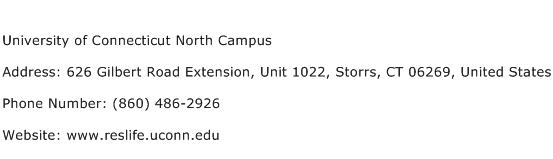 University of Connecticut North Campus Address Contact Number