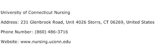 University of Connecticut Nursing Address Contact Number