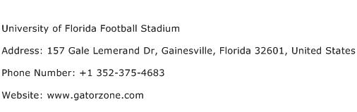 University of Florida Football Stadium Address Contact Number
