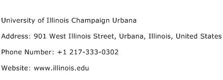 University of Illinois Champaign Urbana Address Contact Number