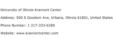 University of Illinois Krannert Center Address Contact Number