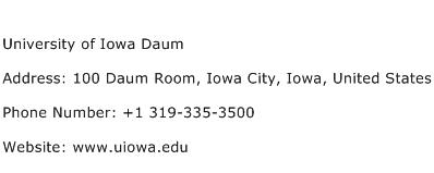 University of Iowa Daum Address Contact Number