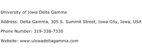 University of Iowa Delta Gamma Address Contact Number