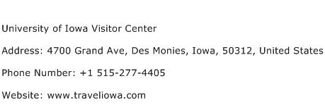 University of Iowa Visitor Center Address Contact Number