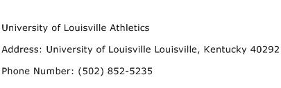 University of Louisville Athletics Address Contact Number