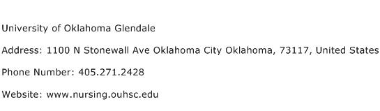 University of Oklahoma Glendale Address Contact Number