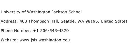 University of Washington Jackson School Address Contact Number