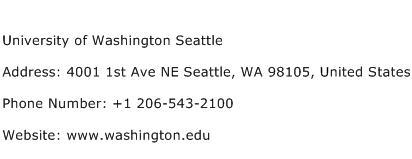 University of Washington Seattle Address Contact Number